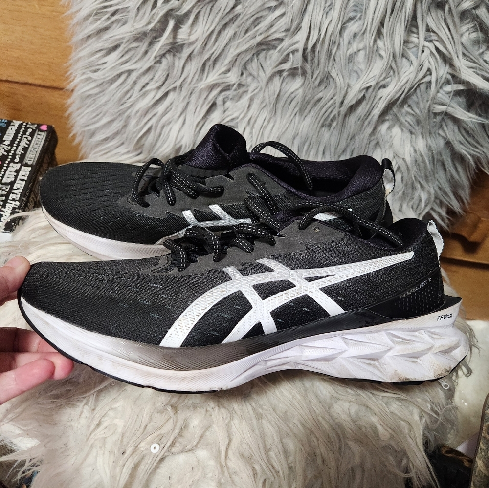 Asics Black Athletic Shoes with White Details